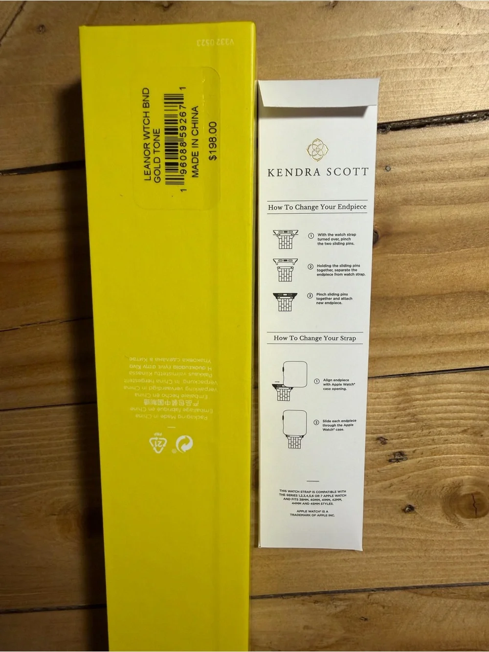 Kendra Scott Crystal Gold Leanor Smart Watch band with Metal Link Bracelet